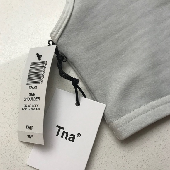 Aritzia/TNA One-Shoulder ICE GREY Crop 🤍 - Picture 2 of 5